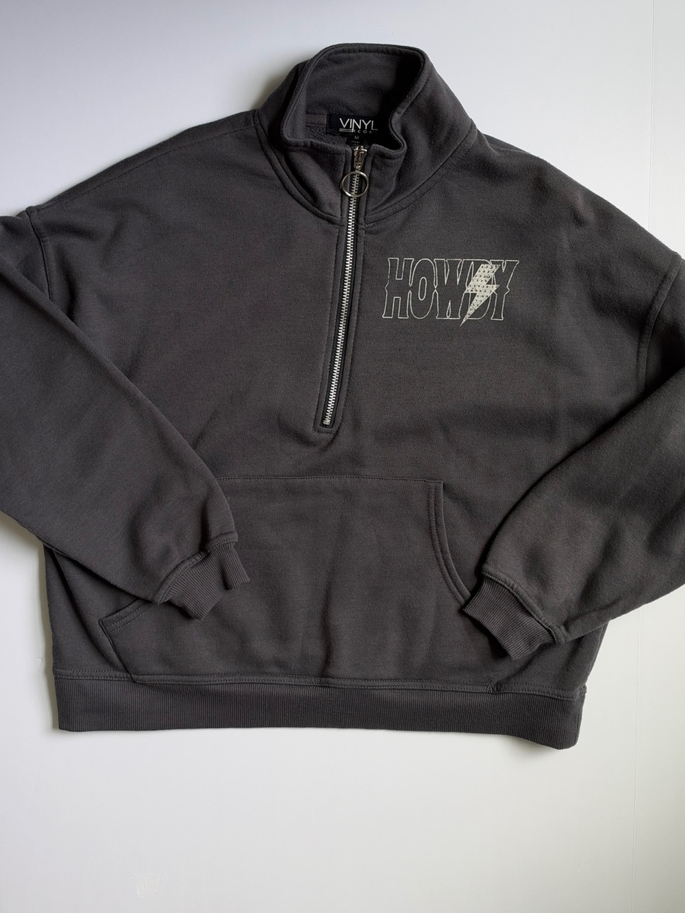 Women’s Vinyl Icons “Howdy” Half-Zip Pullover Sweatshirt - Charcoal